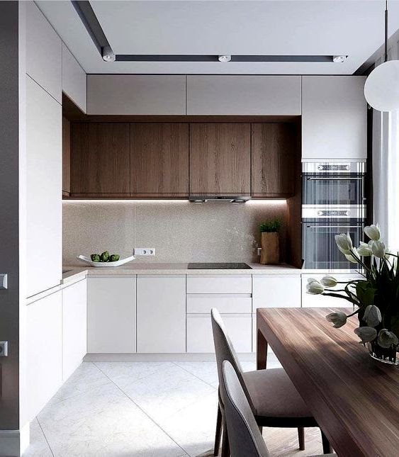 simple modern kitchen design in an apartment
