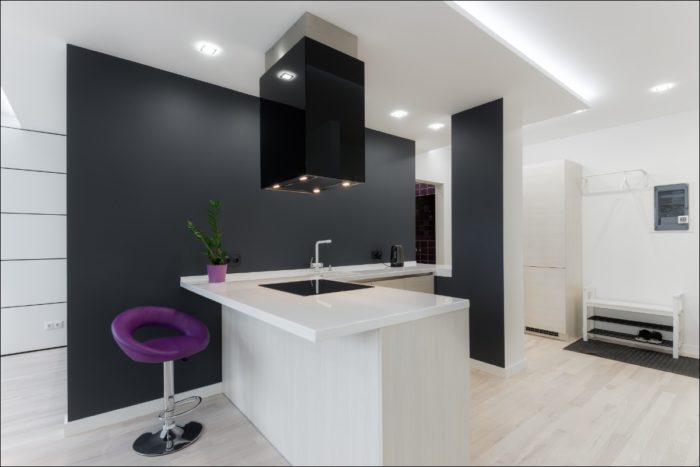 sink and footrest island