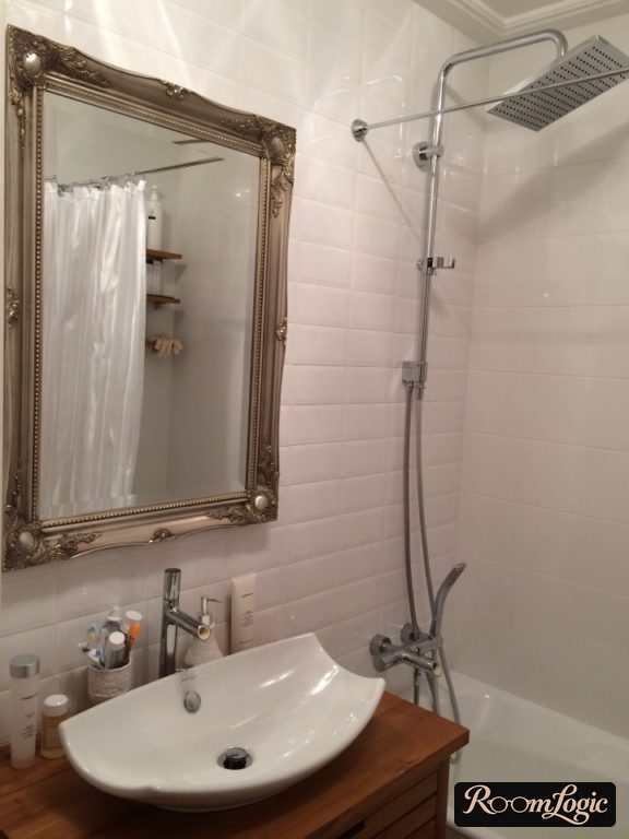 sink basin in small bathroom