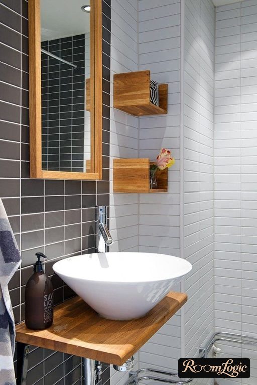 sink basin on particleboard countertop in bathroom interior design