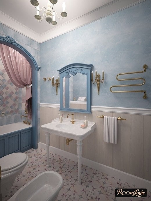 sink on legs in a classic bathroom
