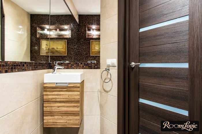 sink with vanity in toilet