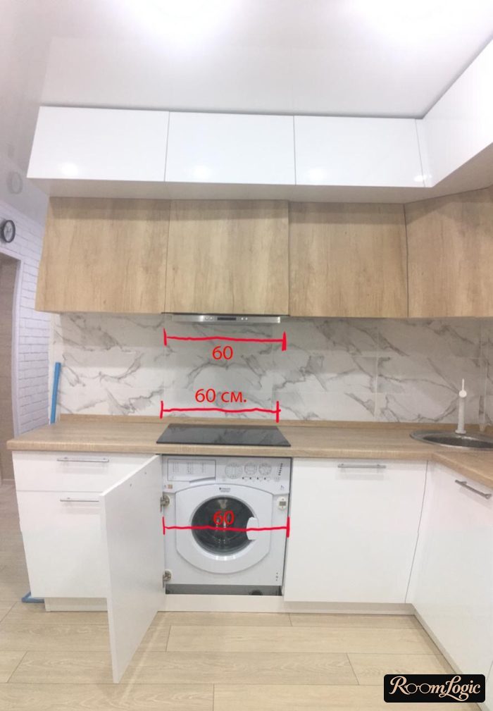 sizes for embedding appliances in a corner kitchen