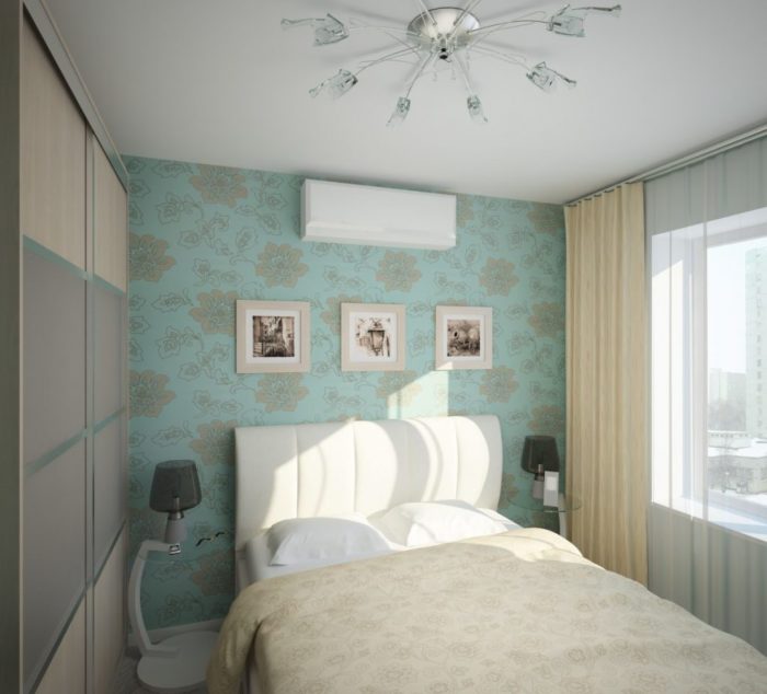 sliding-door wardrobe in small bedroom
