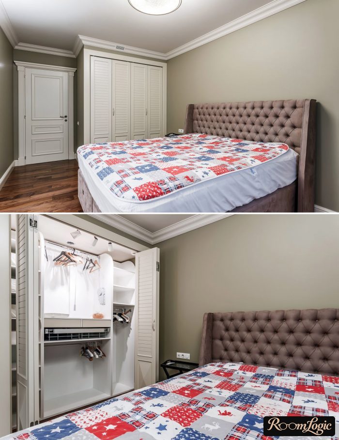 sliding-door wardrobe in small bedroom