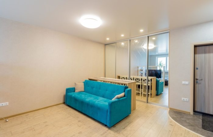 sliding-door wardrobe with mirror in studio