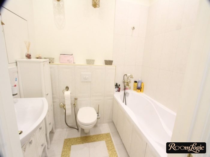 small combined bathroom in classical style
