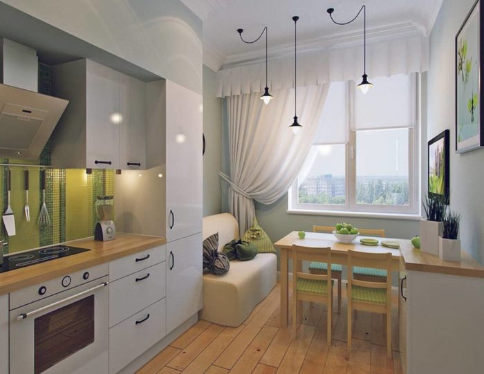 small combined kitchen balcony