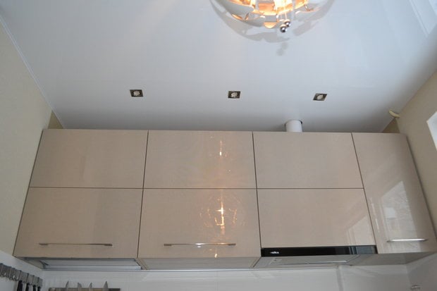 small cream-colored kitchen