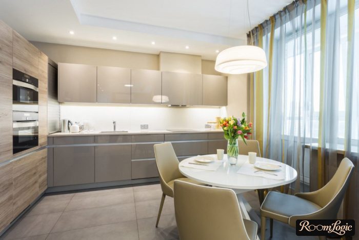 small gray kitchen