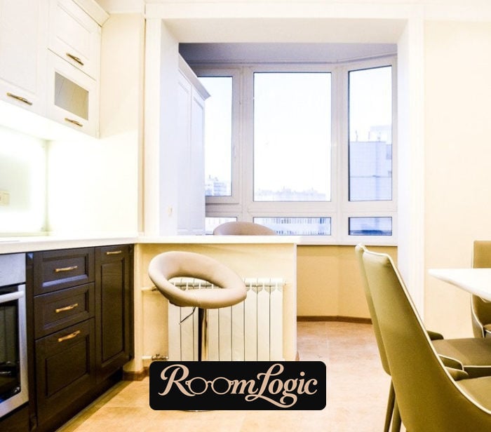 small kitchen with balcony 110 square feet