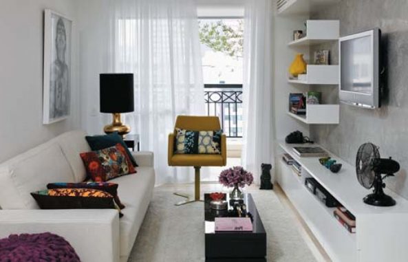 small living room with balcony
