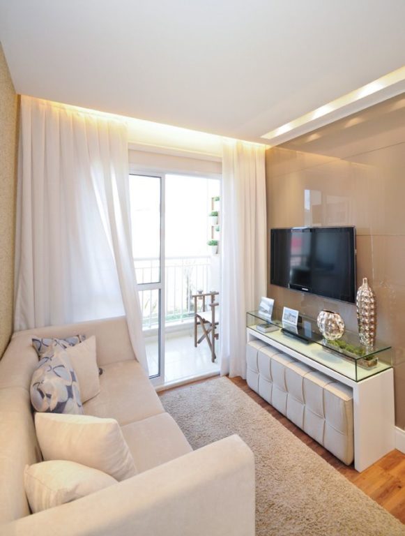 small living room with balcony