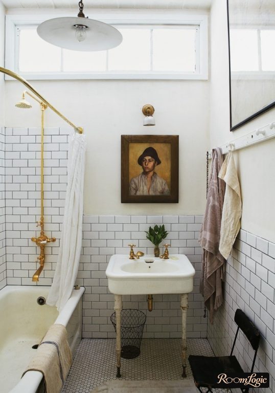 small retro-style bathroom
