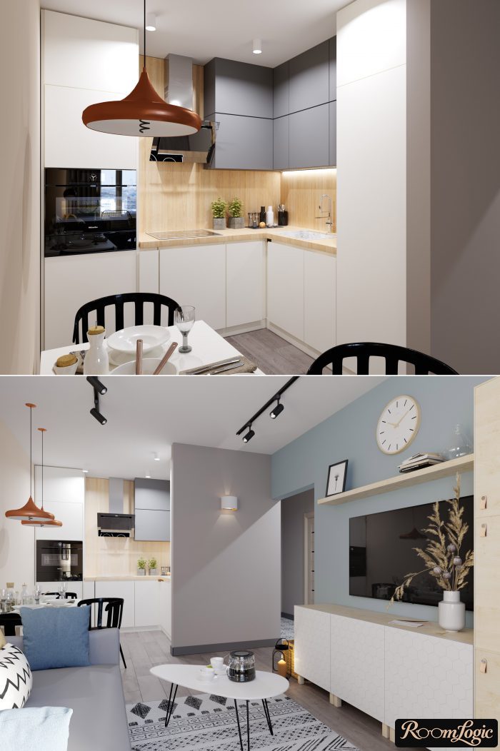 small studio apartment in modern style