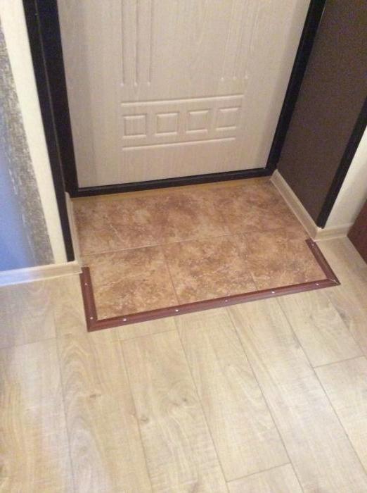 small tile area near the door