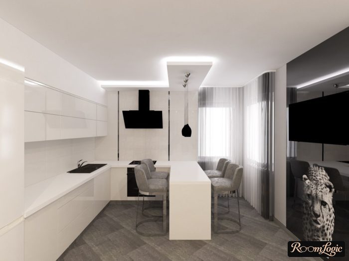 small U-shaped kitchen with a window