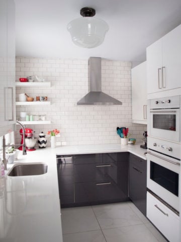 small white kitchen with kabancik tile