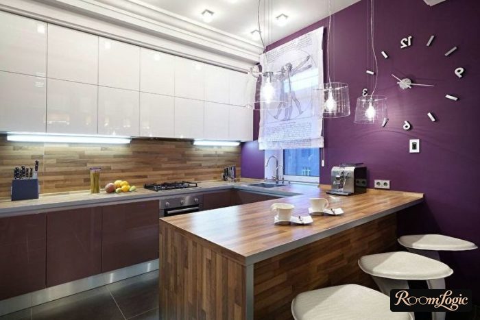 Square 110-square-foot kitchen layout