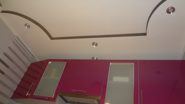 staircase ceiling on the kitchen