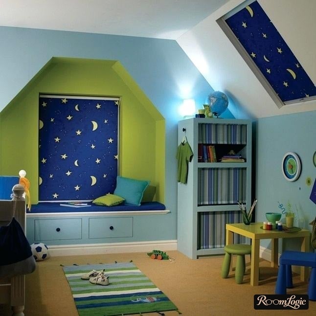 star wallpaper in boys' room