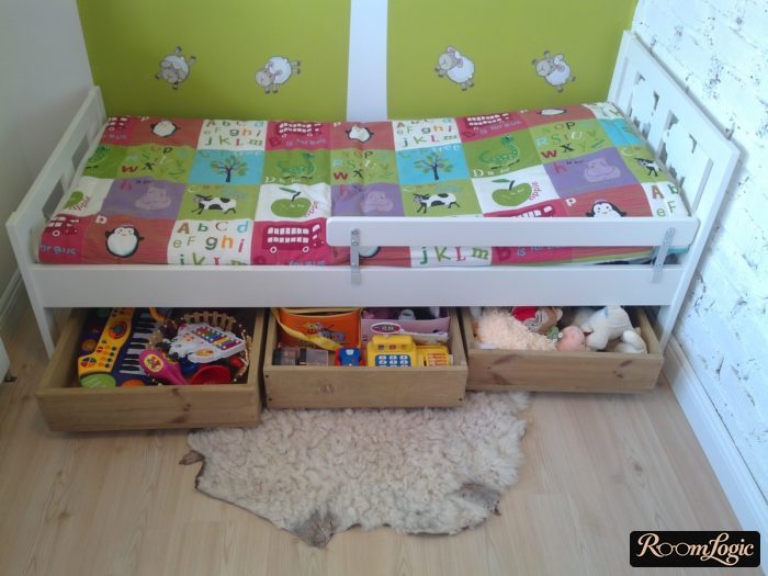 storage solutions under a children's bed