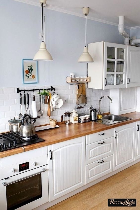 straight Scandinavian style kitchen