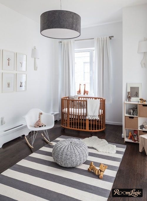 striped carpet in boy's room