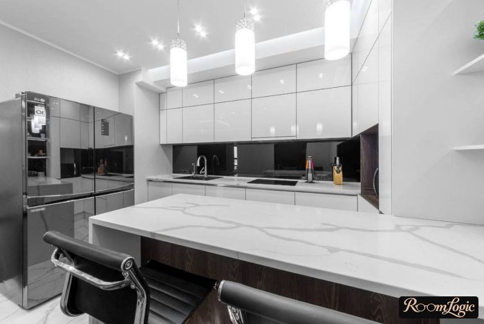 studio kitchen in high tech style
