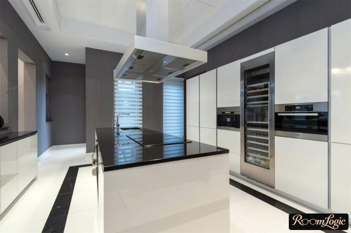studio kitchens in high-tech style in a private home