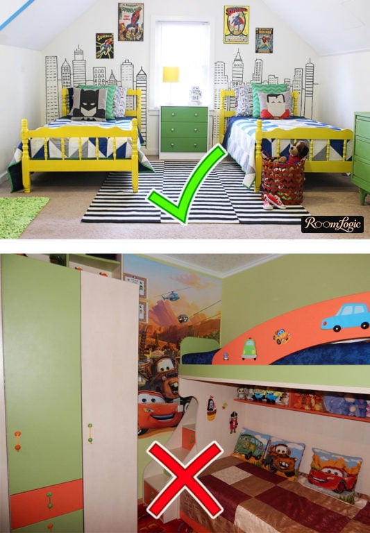style choice for kids' room for two boys