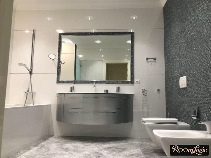 stylish bathroom with toilet