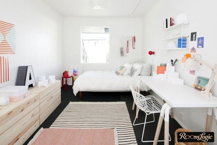stylish boys' room in white tones