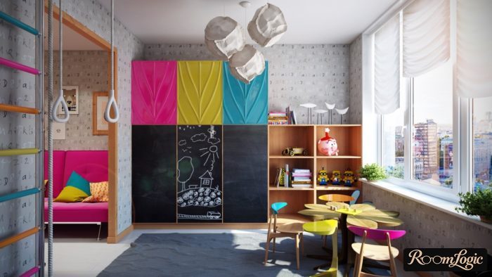 stylish colorful kids' room design