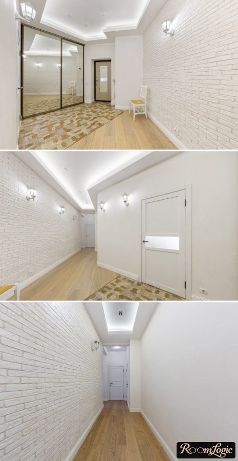 stylish hallway in a light toned apartment