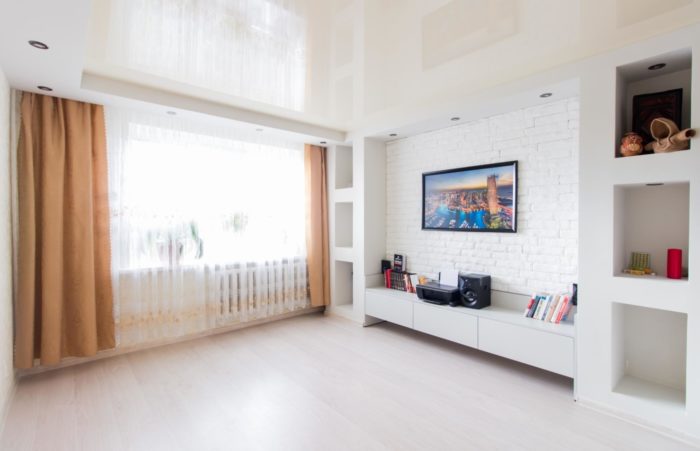stylish room design in one-bedroom apartment