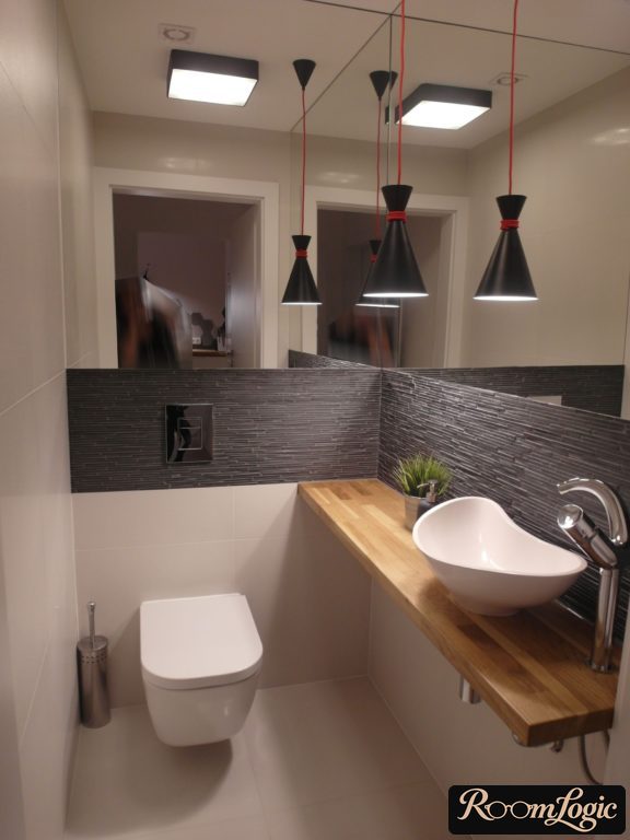 stylish toilet design with mirror interior