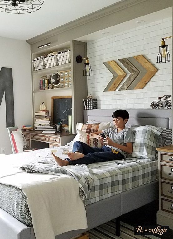 teen boy room in scandi style