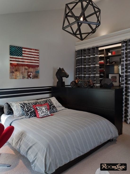 teen boy's room with a double bed 17