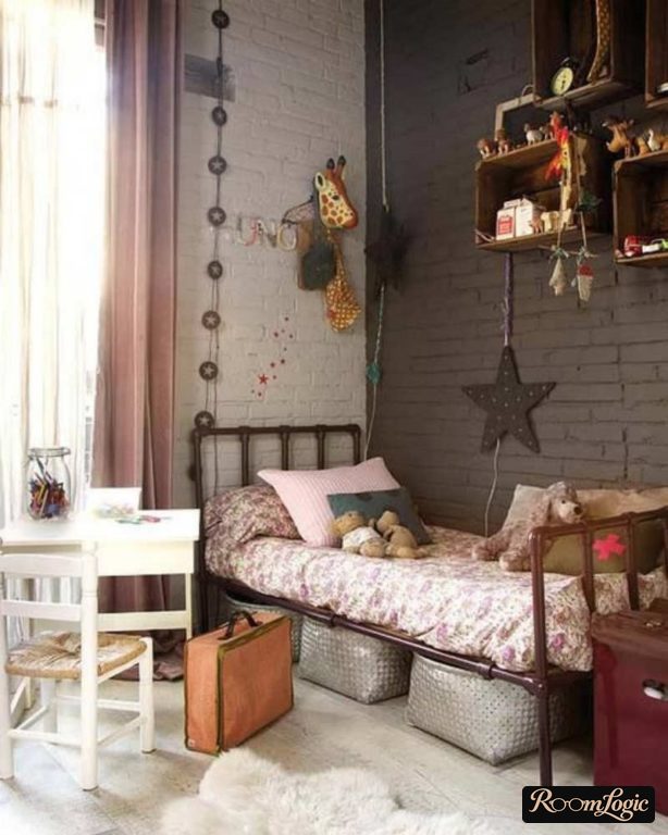 teen girl's loft-style room