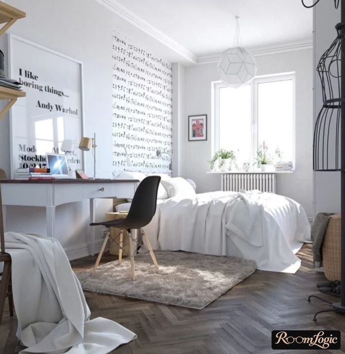 teen girl's room in scandi style