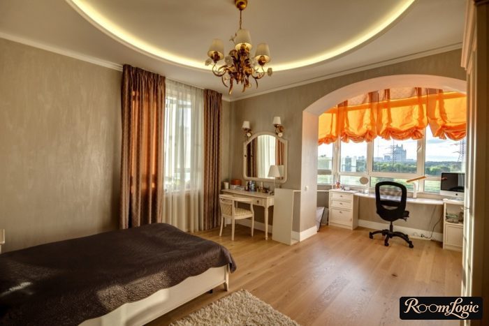 teen girl's room with a balcony in a classical style