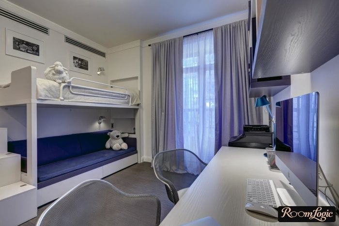 teen room in gray and beige tones