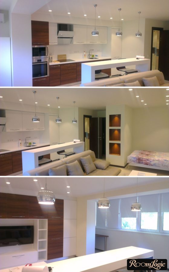 thick white acrylic bar counter in kitchen interior