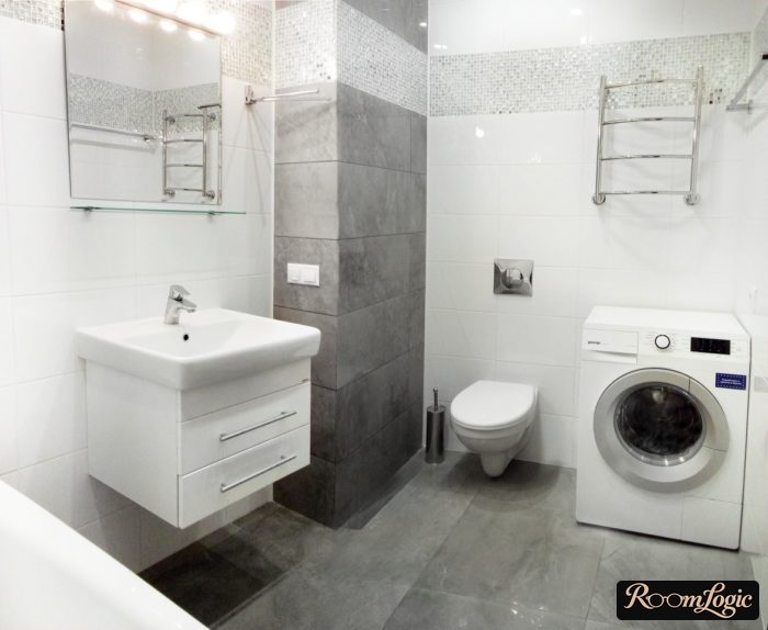 tile design for bathroom with washer