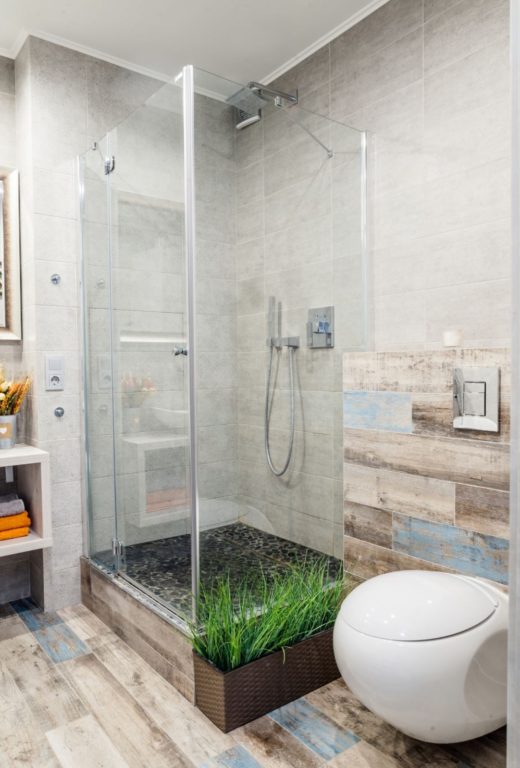 tile design to zone the bathroom