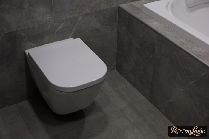 tile floor in bathroom
