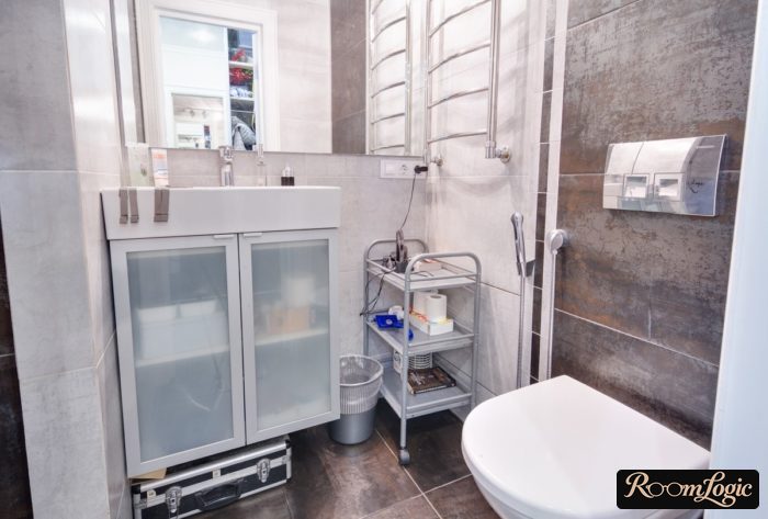 tile for bathroom with metal imitation