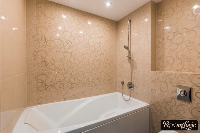 tile for the bathroom with a glossy pattern