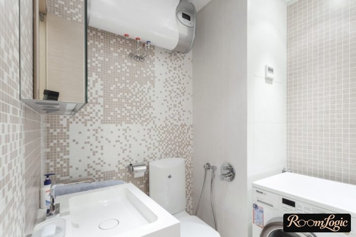 tile mosaic in bathroom 43 square feet with washer